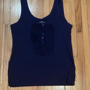 Old Navy Dark Blue Tank Top with ruffle detail. Size medium